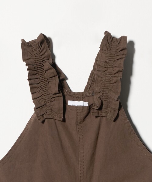 green label relaxing（グリーンレーベルリラクシング）の「ツイル フリル サロペット / キッズ  100cm-130cm（サロペット/オーバーオール・キッズ・オフホワイト/ブラウン系・130cm/100cm/110cm/120cm）」の4枚目の写真