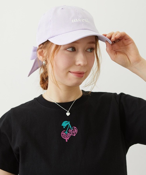 MILKFED.(ミルクフェド)の「BACK RIBBON CAP(キャップ・レディース・ライトピンク/ライトパープル/ネイビー・ONE SIZE)」の2枚目の写真