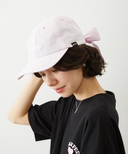 MILKFED.(ミルクフェド)の「BACK RIBBON CAP(キャップ・レディース・ライトピンク/ライトパープル/ネイビー・ONE SIZE)」の3枚目の写真