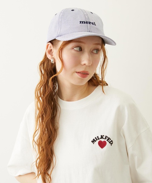 MILKFED.(ミルクフェド)の「BACK RIBBON CAP(キャップ・レディース・ライトピンク/ライトパープル/ネイビー・ONE SIZE)」の7枚目の写真