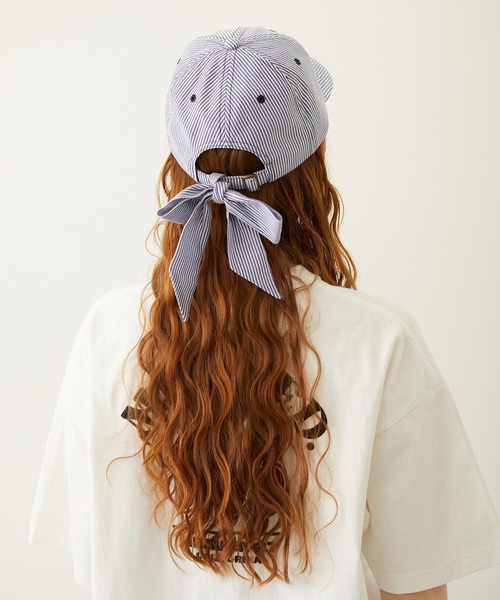 MILKFED.(ミルクフェド)の「BACK RIBBON CAP(キャップ・レディース・ライトピンク/ライトパープル/ネイビー・ONE SIZE)」の8枚目の写真
