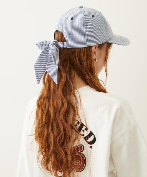 MILKFED.(ミルクフェド)の「BACK RIBBON CAP(キャップ・レディース・ライトピンク/ライトパープル/ネイビー・ONE SIZE)」の9枚目の写真