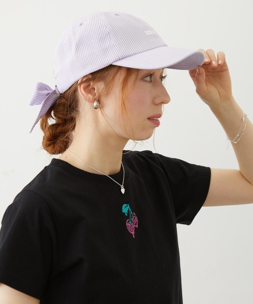 MILKFED.(ミルクフェド)の「BACK RIBBON CAP(キャップ・レディース・ライトピンク/ライトパープル/ネイビー・ONE SIZE)」の14枚目の写真
