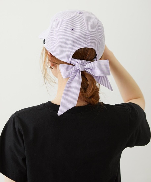 MILKFED.(ミルクフェド)の「BACK RIBBON CAP(キャップ・レディース・ライトピンク/ライトパープル/ネイビー・ONE SIZE)」の15枚目の写真