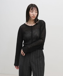 メランジカットソーショートカーディガン