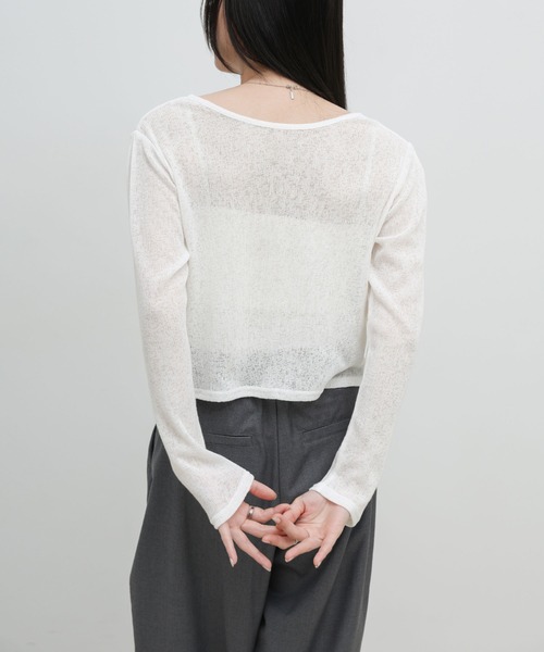 select MOCA(セレクトモカ)の「メランジカットソーショートカーディガン(カーディガン/ボレロ・レディース・ブラック/グレー/ブルー/オフホワイト・FREE)」の17枚目の写真