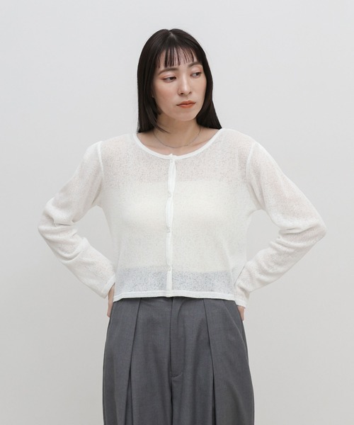 select MOCA(セレクトモカ)の「メランジカットソーショートカーディガン(カーディガン/ボレロ・レディース・ブラック/グレー/ブルー/オフホワイト・FREE)」の19枚目の写真