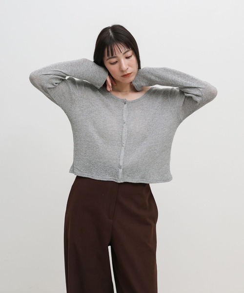 select MOCA(セレクトモカ)の「メランジカットソーショートカーディガン(カーディガン/ボレロ・レディース・ブラック/グレー/ブルー/オフホワイト・FREE)」の16枚目の写真
