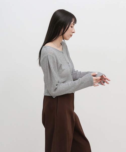 select MOCA(セレクトモカ)の「メランジカットソーショートカーディガン(カーディガン/ボレロ・レディース・ブラック/グレー/ブルー/オフホワイト・FREE)」の15枚目の写真