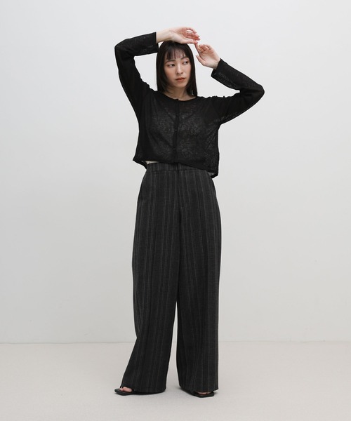 select MOCA(セレクトモカ)の「メランジカットソーショートカーディガン(カーディガン/ボレロ・レディース・ブラック/グレー/ブルー/オフホワイト・FREE)」の10枚目の写真