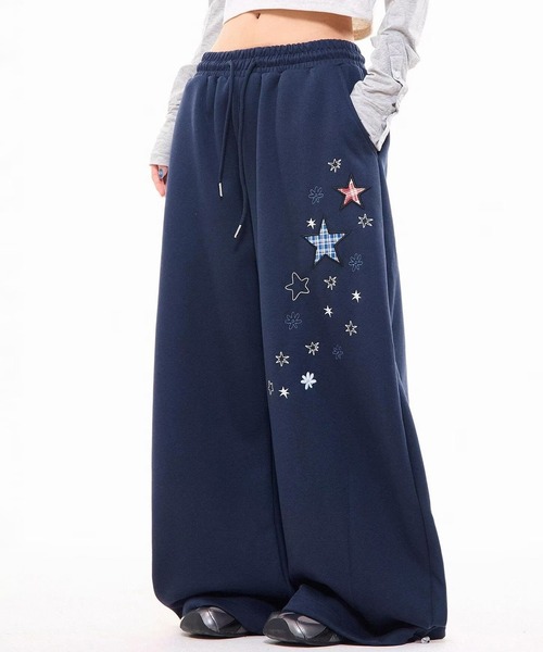 MEMECLE(メメクル)の「【 MEMECLE / メメクル 】チェック柄スター スウェットパンツ ドローコード(スウェットパンツ・レディース・ネイビー/グレー・MEDIUM/SMALL)」の13枚目の写真