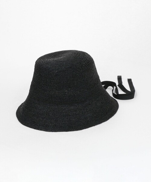 UNITED ARROWS（ユナイテッドアローズ）の「ラフィア/リボン ハット UV（ハット・レディース・ダークブラウン/ブラック/ナチュラル・FREE）」の2枚目の写真
