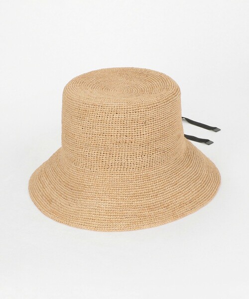 UNITED ARROWS（ユナイテッドアローズ）の「ラフィア/リボン ハット UV（ハット・レディース・ダークブラウン/ブラック/ナチュラル・FREE）」の4枚目の写真