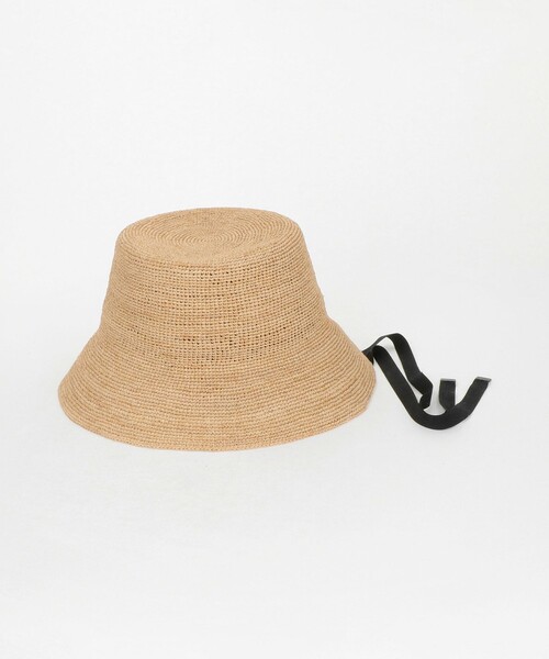 UNITED ARROWS（ユナイテッドアローズ）の「ラフィア/リボン ハット UV（ハット・レディース・ダークブラウン/ブラック/ナチュラル・FREE）」の5枚目の写真