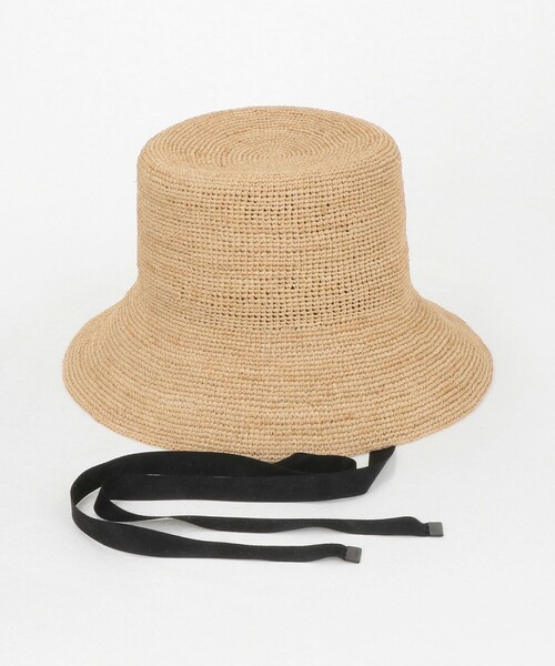 UNITED ARROWS（ユナイテッドアローズ）の「ラフィア/リボン ハット UV（ハット・レディース・ダークブラウン/ブラック/ナチュラル・FREE）」の6枚目の写真