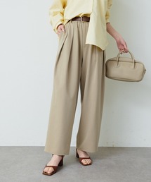 PUAL CE CIN（ピュアルセシン）の「ストレッチ 2タック ウエストゴムパンツ（スラックス）」