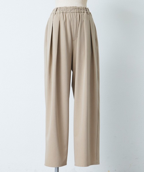 PUAL CE CIN（ピュアルセシン）の「ストレッチ 2タック ウエストゴムパンツ（スラックス・レディース・ベージュ/グレー/ブラック・FREE）」の10枚目の写真