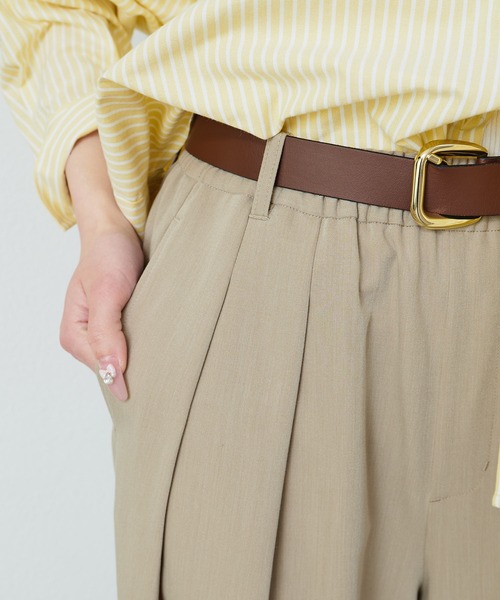 PUAL CE CIN（ピュアルセシン）の「ストレッチ 2タック ウエストゴムパンツ（スラックス・レディース・ベージュ/グレー/ブラック・FREE）」の9枚目の写真