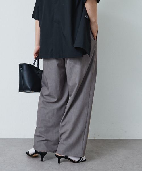 PUAL CE CIN（ピュアルセシン）の「ストレッチ 2タック ウエストゴムパンツ（スラックス・レディース・ベージュ/グレー/ブラック・FREE）」の13枚目の写真