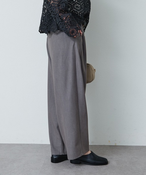 PUAL CE CIN（ピュアルセシン）の「ストレッチ 2タック ウエストゴムパンツ（スラックス・レディース・ベージュ/グレー/ブラック・FREE）」の15枚目の写真