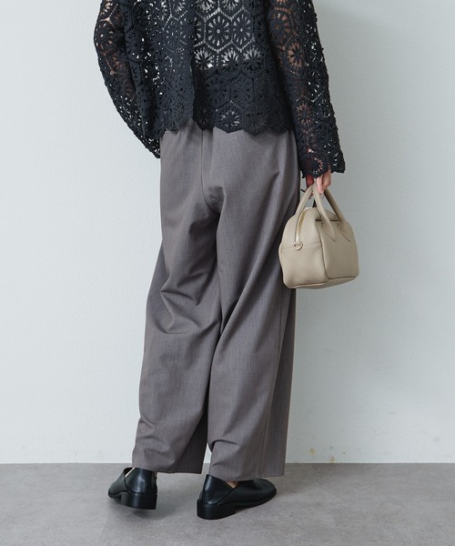 PUAL CE CIN（ピュアルセシン）の「ストレッチ 2タック ウエストゴムパンツ（スラックス・レディース・ベージュ/グレー/ブラック・FREE）」の16枚目の写真