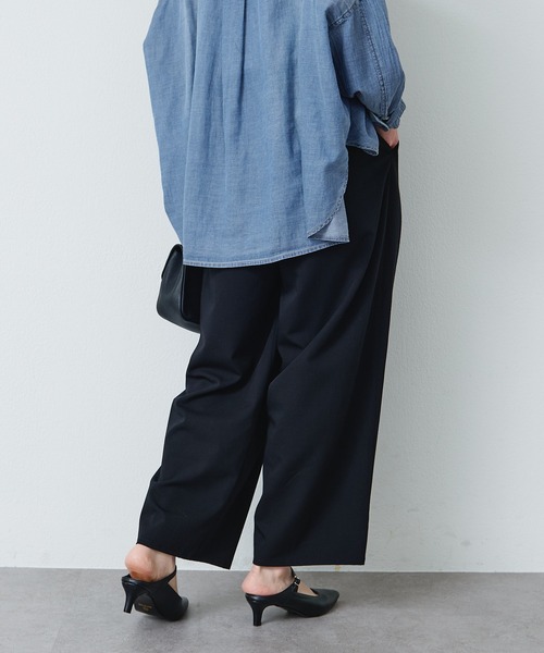 PUAL CE CIN（ピュアルセシン）の「ストレッチ 2タック ウエストゴムパンツ（スラックス・レディース・ベージュ/グレー/ブラック・FREE）」の21枚目の写真