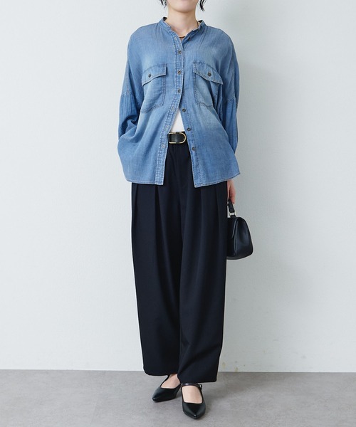 PUAL CE CIN（ピュアルセシン）の「ストレッチ 2タック ウエストゴムパンツ（スラックス・レディース・ベージュ/グレー/ブラック・FREE）」の22枚目の写真