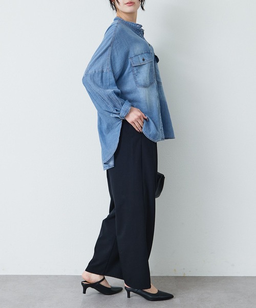 PUAL CE CIN(ピュアルセシン)の「ストレッチ 2タック ウエストゴムパンツ(スラックス・レディース・ベージュ/グレー/ブラック・FREE)」の22枚目の写真