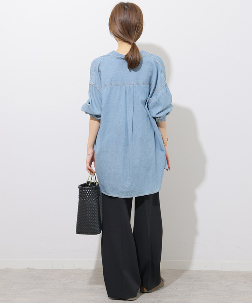 JOURNAL STANDARD relume（ジャーナルスタンダード　レリューム）の「《追加2》サテンレースキャミチュニック（キャミソール・レディース・ブラック/ブラウン・FREE）」の5枚目の写真