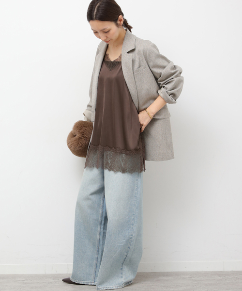 JOURNAL STANDARD relume（ジャーナルスタンダード　レリューム）の「《追加2》サテンレースキャミチュニック（キャミソール・レディース・ブラック/ブラウン・FREE）」の21枚目の写真