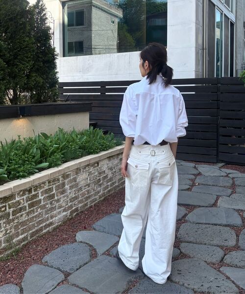MARROT(マロット)の「カーブドコットンパンツ_ホワイト(その他パンツ・レディース・ホワイト・SMALL/MEDIUM)」の2枚目の写真