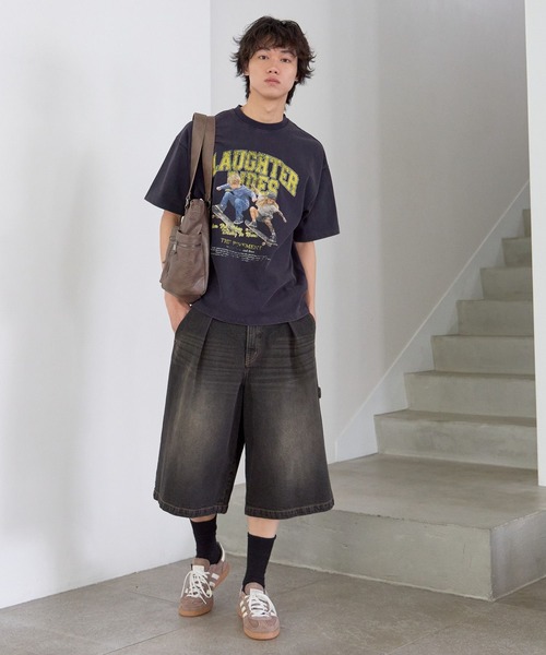 PBLIM(ページボーイリム)の「《UNISEX》スケボーキッズT フロントプリント / カレッジ(Tシャツ/カットソー・レディース・オフホワイト/ネイビー・MEDIUM/LARGE)」の11枚目の写真