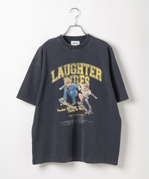 PBLIM(ページボーイリム)の「《UNISEX》スケボーキッズT フロントプリント / カレッジ(Tシャツ/カットソー・レディース・オフホワイト/ネイビー・MEDIUM/LARGE)」の13枚目の写真