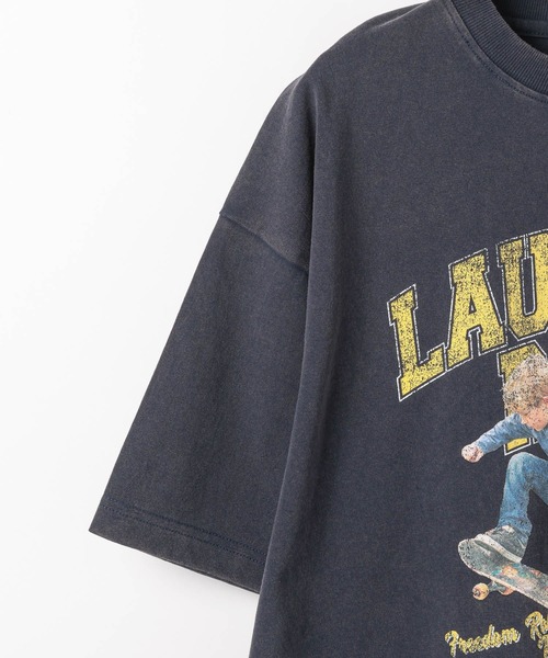 PBLIM(ページボーイリム)の「《UNISEX》スケボーキッズT フロントプリント / カレッジ(Tシャツ/カットソー・レディース・オフホワイト/ネイビー・MEDIUM/LARGE)」の16枚目の写真
