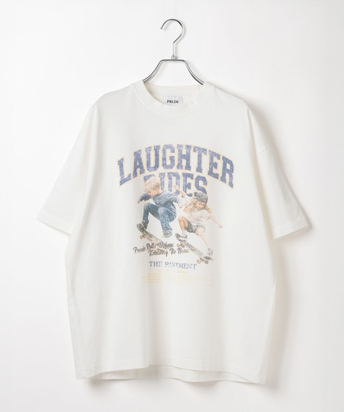 PBLIM(ページボーイリム)の「《UNISEX》スケボーキッズT フロントプリント / カレッジ(Tシャツ/カットソー・レディース・オフホワイト/ネイビー・MEDIUM/LARGE)」の20枚目の写真
