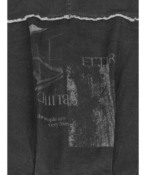 :ETHROF(イーサオブ)の「GRAPHIC DENIM JACKET(デニムジャケット・レディース・オフホワイト/チャコール・FREE)」の13枚目の写真