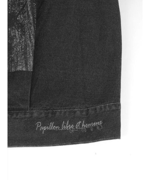:ETHROF(イーサオブ)の「GRAPHIC DENIM JACKET(デニムジャケット・レディース・オフホワイト/チャコール・FREE)」の14枚目の写真