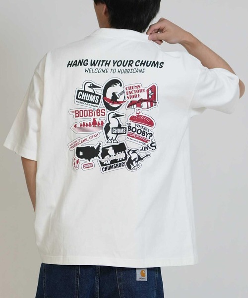 CHUMS(チャムス)の「【ムラサキスポーツ別注】CHUMS/チャムス CHUMS STICKER BOMB T Tシャツ CH01-2824(Tシャツ/カットソー・メンズ・ネイビー/ホワイト/ブラック/グレイッシュベージュ・M/L/XL/S)」の11枚目の写真