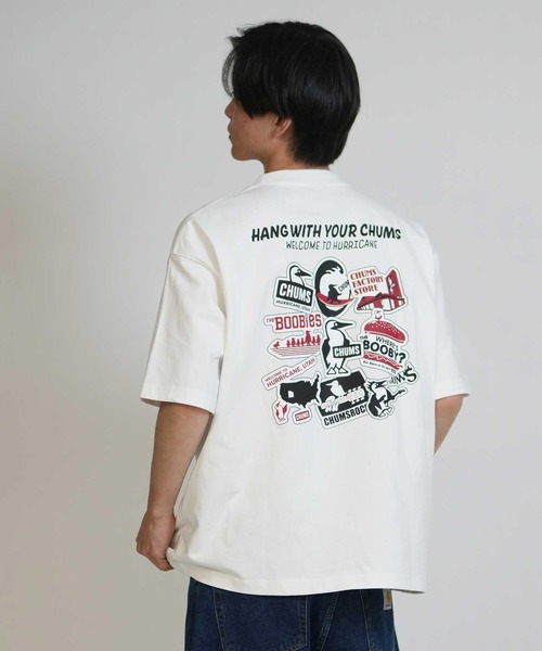 CHUMS(チャムス)の「【ムラサキスポーツ別注】CHUMS/チャムス CHUMS STICKER BOMB T Tシャツ CH01-2824(Tシャツ/カットソー・メンズ・ネイビー/ホワイト/ブラック/グレイッシュベージュ・M/L/XL/S)」の12枚目の写真