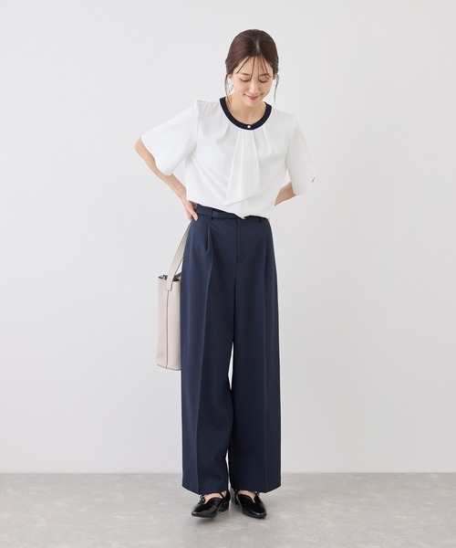 ROPE' PICNIC(ロペピクニック)の「ボウタイブラウスハーフスリーブ(シャツ/ブラウス・レディース・ホワイト系その他/チャコールグレー/ホワイト/ベージュ/ラベンダー・M/L)」の16枚目の写真
