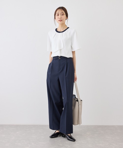 ROPE' PICNIC(ロペピクニック)の「ボウタイブラウスハーフスリーブ(シャツ/ブラウス・レディース・ホワイト系その他/チャコールグレー/ホワイト/ベージュ/ラベンダー・M/L)」の17枚目の写真