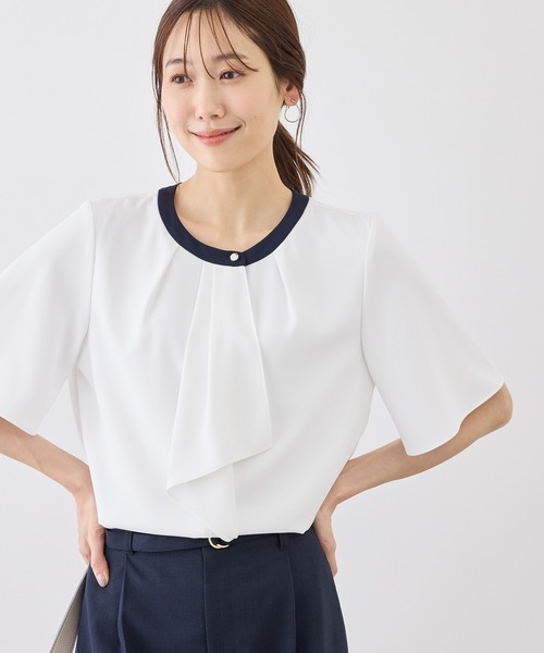 ROPE' PICNIC(ロペピクニック)の「ボウタイブラウスハーフスリーブ(シャツ/ブラウス・レディース・ホワイト系その他/チャコールグレー/ホワイト/ベージュ/ラベンダー・M/L)」の18枚目の写真
