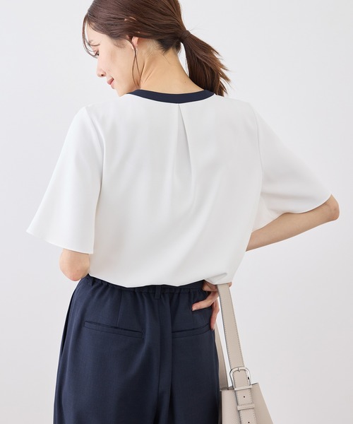 ROPE' PICNIC(ロペピクニック)の「ボウタイブラウスハーフスリーブ(シャツ/ブラウス・レディース・ホワイト系その他/チャコールグレー/ホワイト/ベージュ/ラベンダー・M/L)」の19枚目の写真