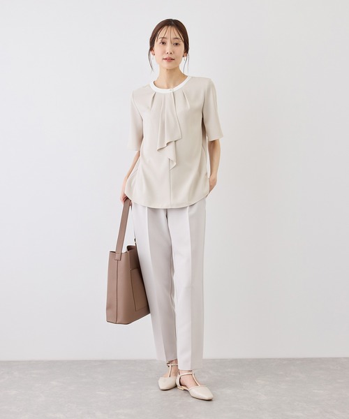 ROPE' PICNIC(ロペピクニック)の「ボウタイブラウスハーフスリーブ(シャツ/ブラウス・レディース・ホワイト系その他/チャコールグレー/ホワイト/ベージュ/ラベンダー・M/L)」の20枚目の写真