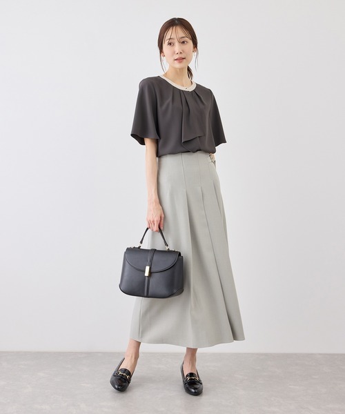 ROPE' PICNIC(ロペピクニック)の「ボウタイブラウスハーフスリーブ(シャツ/ブラウス・レディース・ホワイト系その他/チャコールグレー/ホワイト/ベージュ/ラベンダー・M/L)」の7枚目の写真