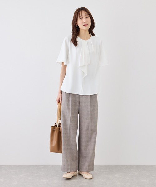 ROPE' PICNIC(ロペピクニック)の「ボウタイブラウスハーフスリーブ(シャツ/ブラウス・レディース・ホワイト系その他/チャコールグレー/ホワイト/ベージュ/ラベンダー・M/L)」の11枚目の写真