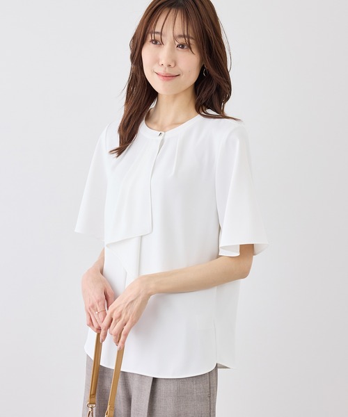 ROPE' PICNIC(ロペピクニック)の「ボウタイブラウスハーフスリーブ(シャツ/ブラウス・レディース・ホワイト系その他/チャコールグレー/ホワイト/ベージュ/ラベンダー・M/L)」の14枚目の写真