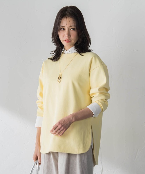LAUTREAMONT(ロートレアモン)の「【WEB限定】美フォルムデイリープルオーバー≪洗濯機で洗える/11号あり≫(Tシャツ/カットソー・レディース・グリーン/キャメル/ブラック/イエロー/ライトグレー/オフホワイト・9号/11号)」の5枚目の写真