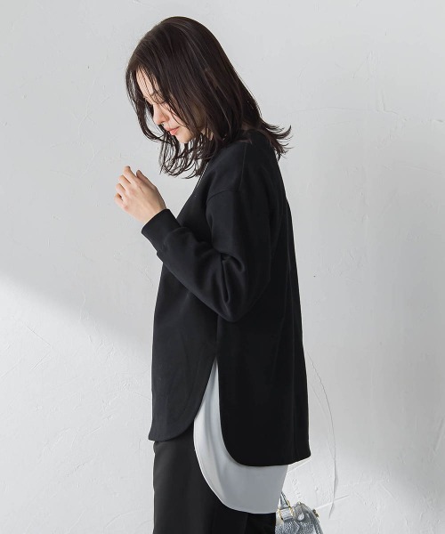 LAUTREAMONT(ロートレアモン)の「【WEB限定】美フォルムデイリープルオーバー≪洗濯機で洗える/11号あり≫(Tシャツ/カットソー・レディース・グリーン/キャメル/ブラック/イエロー/ライトグレー/オフホワイト・9号/11号)」の12枚目の写真