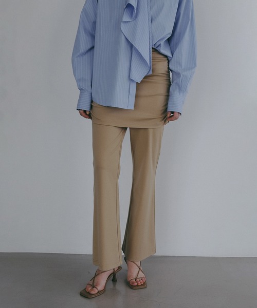 MANOF(マノフ)の「SKIRT SET RELAX PANTS(その他パンツ・レディース・ブラック/ベージュ・S/M)」の2枚目の写真